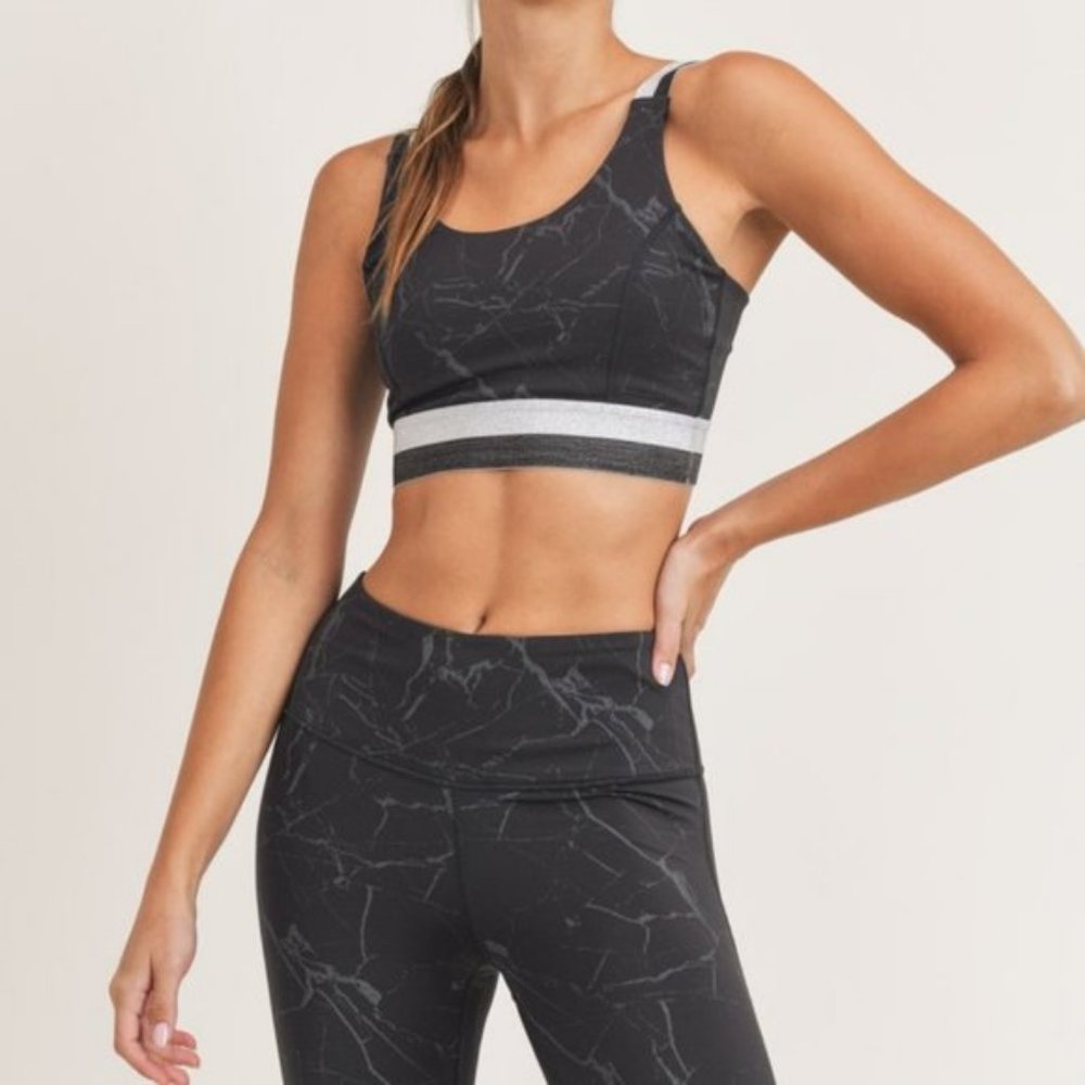 Mono B Marble Foil Sports Bra